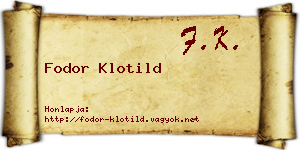 Fodor Klotild névjegykártya